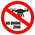 No drone zone vector sign Royalty Free Stock Photo