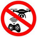 No drone zone vector sign