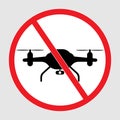 No drone zoon icon. Stop sign icon.No fly Royalty Free Stock Photo