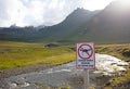 No drones, sign on farmland in iceland