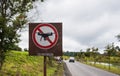 No drones sign, no fly zone in park