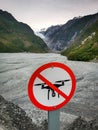 No Drones sign in nature area