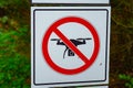 No drones - sign at a park - LINDERHOF, GERMANY - MAY 27, 2020