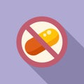 No drugs icon flat vector. Bacteria drug Royalty Free Stock Photo