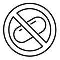 No drugs icon outline vector. Bacteria drug