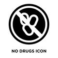 No drugs icon vector isolated on white background, logo concept