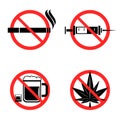 No Drugs Icons Set