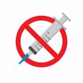 No Drugs, Injection Icon Royalty Free Stock Photo