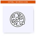 No drugs line icon. Editable illustration