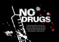 No Drugs and Syringe Background Concept Vector. Anti, stop narcotic addiction, International Day Against Drug Abuse poster. Royalty Free Stock Photo