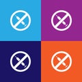 No Drugs syringe, prohibited sign illustration icon on multicolored background