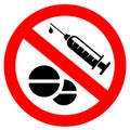 No drugs vector sign