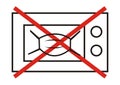 No drying or heating in the microwave, vector icon,