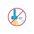 No dust prohibition flat icon