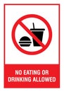 No eat or drink sign Royalty Free Stock Photo