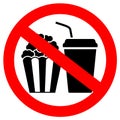 No eating and drinking prohibited vector sign Royalty Free Stock Photo