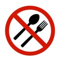 No eating icon in flat style. No food symbol.