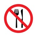 No eating sign No Food Sign. Vector illustration