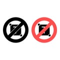 No editorial, select, text icon. Simple glyph, flat vector of text editor ban, prohibition, embargo, interdict, forbiddance icons