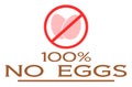 100% no eggs, nutrition, label, english, colors, isolated.