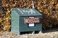 No eggs for sale sign on farm box due to shortage of produce Royalty Free Stock Photo
