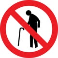 No elderly person sign