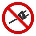 Flat Raster No Electric Cord Icon