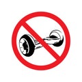 No gyroscooter riding sign. No electric scooter allowed vector illustration.