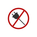 No Electrical plug icon. Do not connect socket symbol. Sign stop energy cable vector Royalty Free Stock Photo