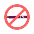 No electronic cigarette color glyph icon. Forbidden sign