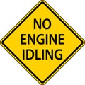 No Engine Idling Sign On White Background Royalty Free Stock Photo
