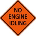 No Engine Idling Sign On White Background Royalty Free Stock Photo