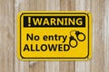 No Entry Allowed warning sign with handcuffs Royalty Free Stock Photo