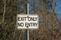No entry - exit sign Royalty Free Stock Photo