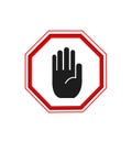 No entry hand sign