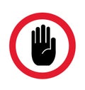 No entry hand sign