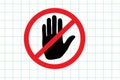 No entry hand sign, forbidden access symbol. Royalty Free Stock Photo
