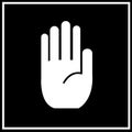 No entry hand sign