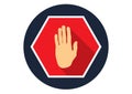 No entry hand vector icon in trendy flat style