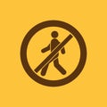 The no entry icon. Disallowed and danger, warning symbol. Flat