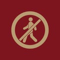 The no entry icon. Disallowed and danger, warning symbol. Flat Royalty Free Stock Photo