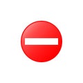 No entry icon. Element of road signs icon for mobile concept and web apps. Colored No entry icon can be used for web and mobile. P