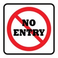 No Entry icon- Prohibition sign