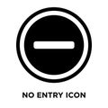 No entry icon vector isolated on white background, logo concept