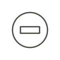 No entry icon vector. Line stop road symbol isolated. Trendy flat outline ui sign design. Thin line