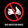 No Entry Motor Bikes Traffic Sign Sticker with text inscription on isolated background 01