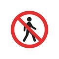 No entry sign, no entry, hapreschen people input, editable vector illustration on white background