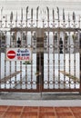 NO ENTRY Sign on stainless steel entrance door Royalty Free Stock Photo