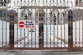 NO ENTRY Sign on stainless steel entrance door Royalty Free Stock Photo