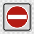 Symbol No entry sign on transparent background Royalty Free Stock Photo